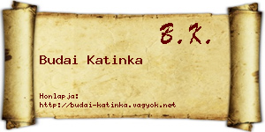 Budai Katinka névjegykártya